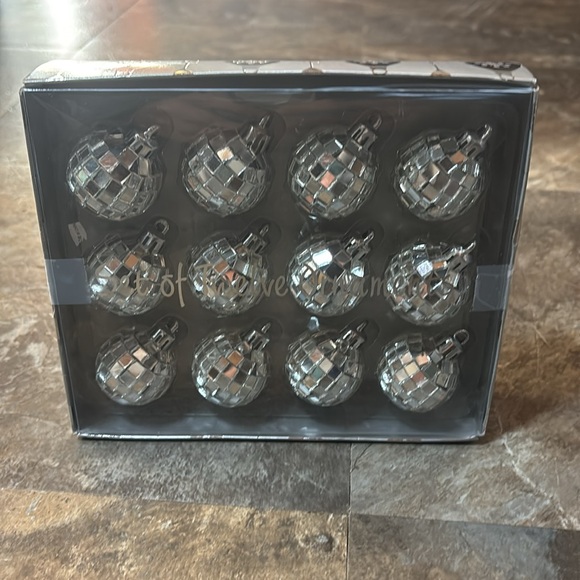 Tiny Disco Ball Christmas Tree Ornaments / Set of Twelve - Picture 1 of 4